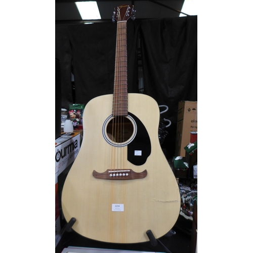 3294 - Fender Natural Acoustic Guitar with Stand (damaged)  Original RRP £124.99 + VAT (315-327, 333) *This... 