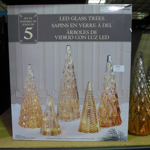 3455 - Glass LED Trees (316-77) *This lot is subject to VAT