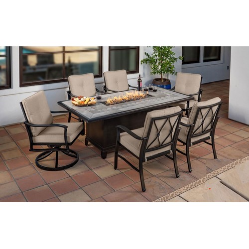 1509B - Sunvilla Anita 7Pc Fire Dining Set, orginal RRP £2083.33 + VAT (4195-30) * This lot is subject to VA... 