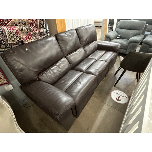 1366 - Kuka Maxwell Brown 3 Seater Power Recliner sofa with Headrests Sofa, Original RRP £1333.33 +VAT (419... 