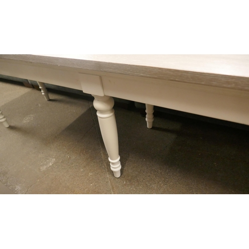 1350 - A grey oak and white narrow coffee table *This lot is subject to VAT