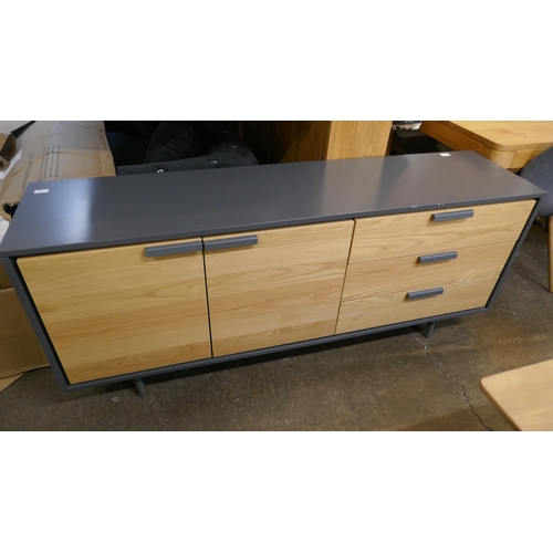 1436 - A matt grey large sideboard, marked