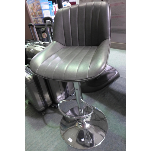 3105 - Grey Gas-Lift Bar Stool   (316-104) *This lot is subject to VAT