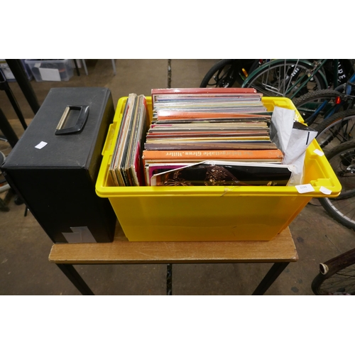 2140 - A box and case of LPs, approx. 200 in total including pop, country and easy listening