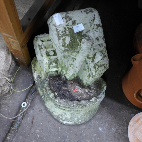 2206 - A concrete water mill garden ornament