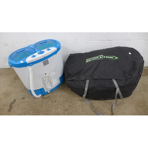 2303 - A Crusader Products twin tub washing machine, an Outdoor Revolution two person inner tent (code OR15... 