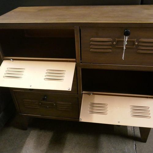 1363 - A six drawer metal sideboard