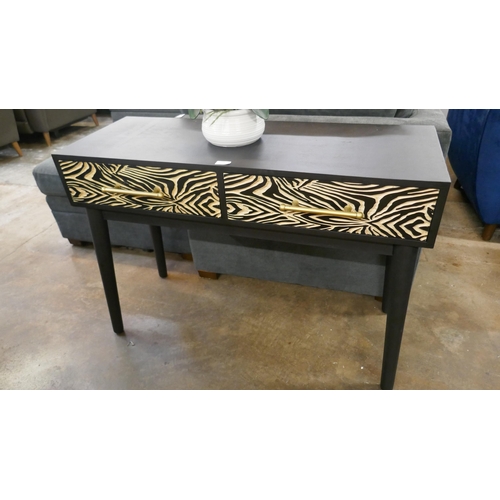 1410 - Zebra Two Drawer Console Table