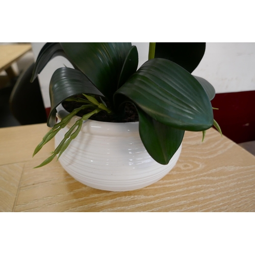 1411 - A triple artificial Orchid arrangement, h 45cms (51163817)   #