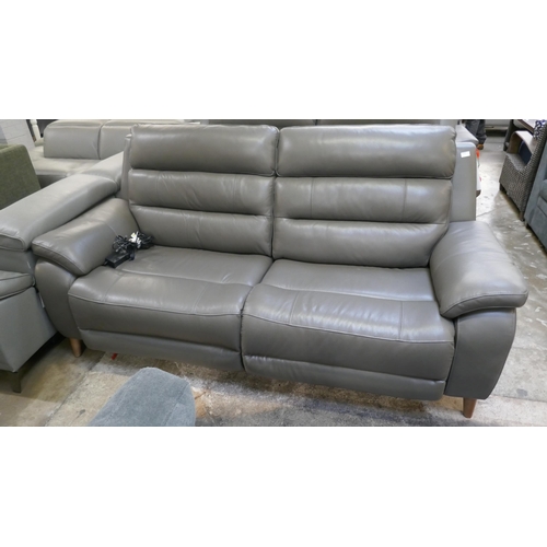 1418 - Ava Storm Grey Leather 2.5 Seater sofa, Original RRP £983.33 + VAT (4198-2) *This lot is subject to ... 