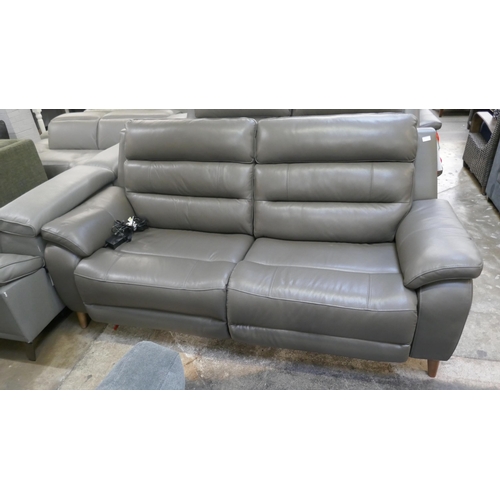 1419 - Ava Storm Grey Leather 2.5 Seater sofa, Original RRP £983.33 + VAT (4198-18) *This lot is subject to... 