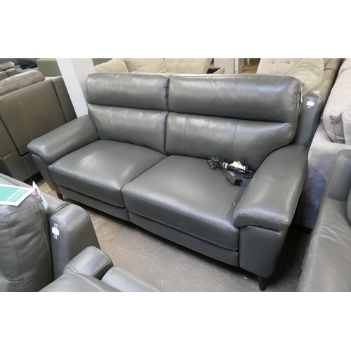 1440 - Grace Grey Leather 2.5 Seater Power Recliner, Original RRP £874.99 + VAT (4198-26) *This lot is subj... 