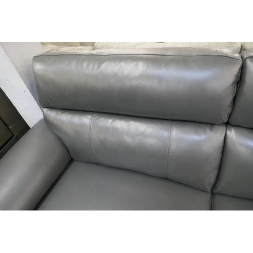 1440 - Grace Grey Leather 2.5 Seater Power Recliner, Original RRP £874.99 + VAT (4198-26) *This lot is subj... 