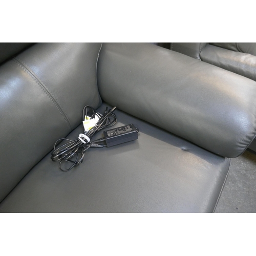 1440 - Grace Grey Leather 2.5 Seater Power Recliner, Original RRP £874.99 + VAT (4198-26) *This lot is subj... 