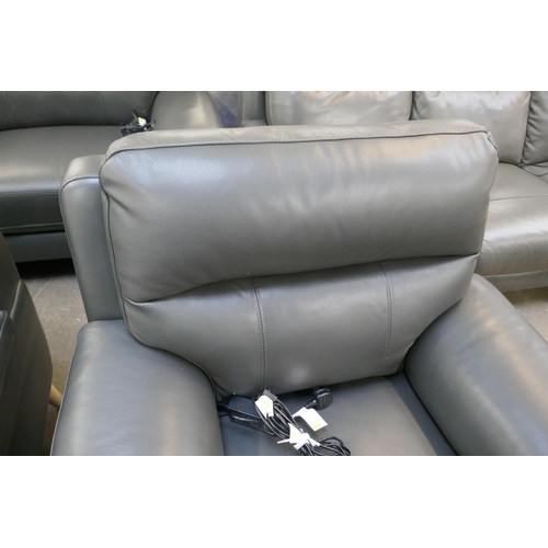 1441 - Grace Grey Leather Power Reclining Chair, Original RRP £516.66 + VAT (4198-24) *This lot is subject ... 