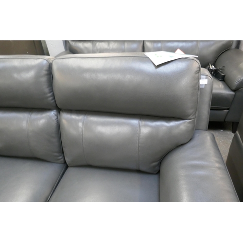 1442 - Grace Grey Leather 2 Seater Power Recliner, Original RRP £774.99 + VAT (4198-25) *This lot is subjec... 