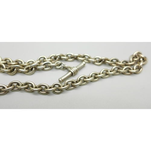 1019 - A silver necklace, 51g