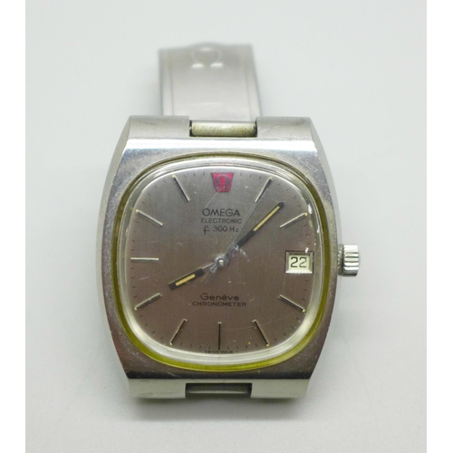 1025 - An Omega Electronic f300Hz Geneva chronometer wristwatch