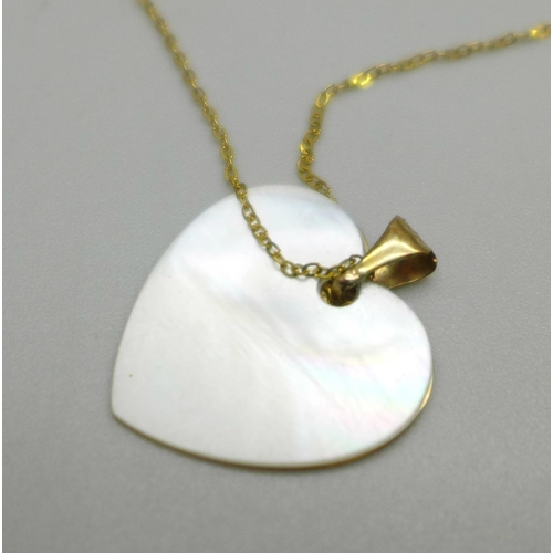 1031 - A 9ct gold mounted pendant on a fine 9ct gold chain, chain 38cm