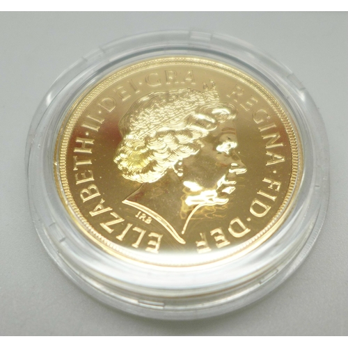 1072 - The Royal Mint The 2011 UK Sovereign £5 Brilliant Uncirculated Gold Coin, 39.94g, 0.9167 Au, (22ct g... 