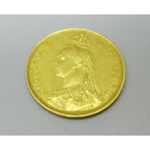 1082 - A Victorian 1887 double sovereign/£2 coin