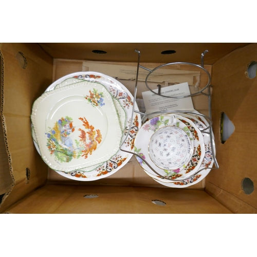 1148 - Seven boxes of mixed china including Wedgwood, Royal Doulton, Colclough Teawares, Paragon, Shelley, ... 