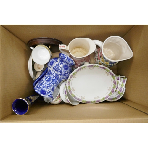 1148 - Seven boxes of mixed china including Wedgwood, Royal Doulton, Colclough Teawares, Paragon, Shelley, ... 