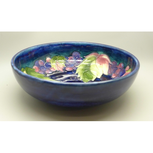 611 - A Moorcroft blue bowl, 22cm