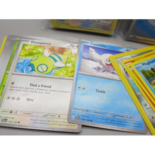 613 - 500+ Pokemon cards, including Black Star rare and holographic, comes in 151 collectors box