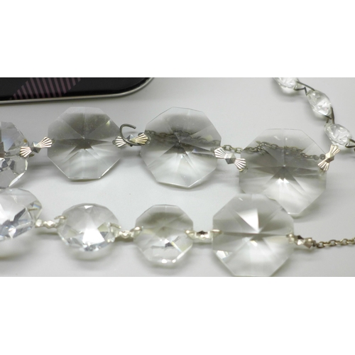 637 - A collection of glass crystal chandelier accessories
