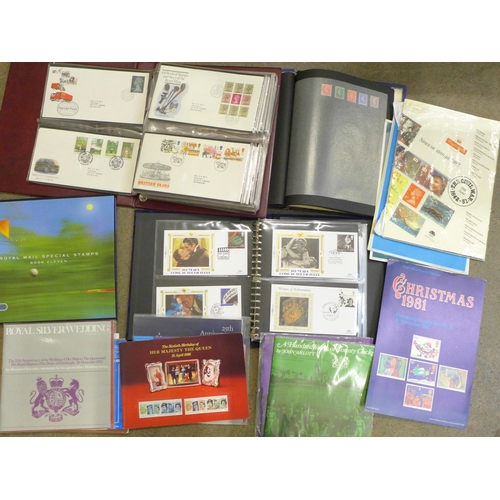 644 - Stamps; a box of GB stamps, covers, presentation packs, 1994 year book, etc.