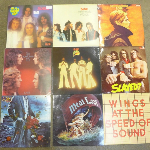 659 - A collection of ten rock LP records