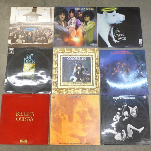 662 - Twelve late 60s early 70s LP records; Colosseum, Cream, Jeff Beck, The Paupers, Eire Aparent, The Go... 