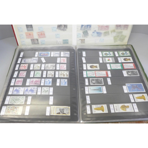 676 - Stamps; East and West German stamps in two stock books