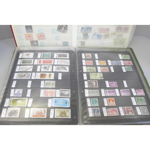 676 - Stamps; East and West German stamps in two stock books