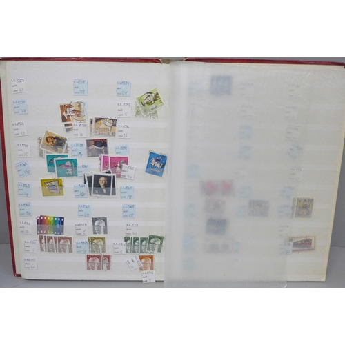 676 - Stamps; East and West German stamps in two stock books