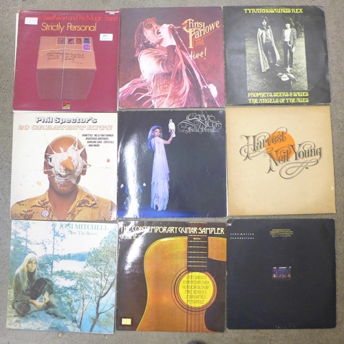 683 - Eighteen LP records, mostly 1970s, Captain Beefheart, Fleetwood Mac, Neil Young, etc.