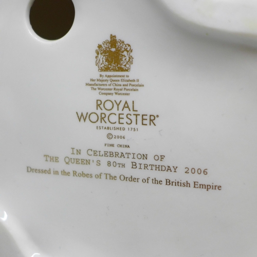 686 - A Royal Worcester 'In Celebration of The Queen's 80th Birthday 2006' figure, and a Royal Doulton Dia... 