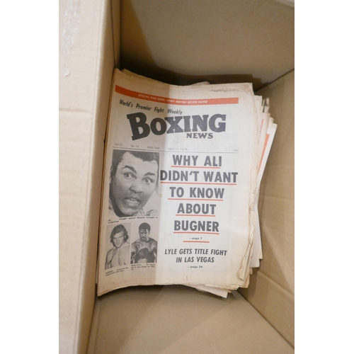 690 - A box of boxing newspapers