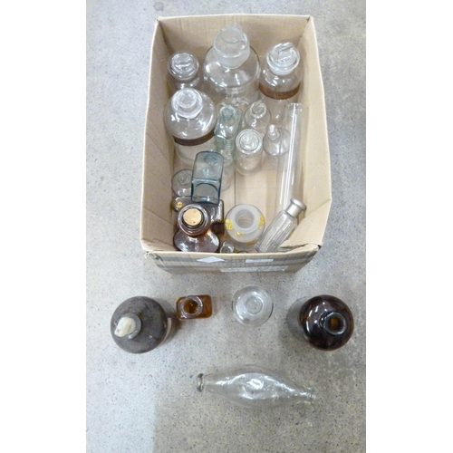 693 - A collection of glass apothecary jars, majority with stoppers **PLEASE NOTE THIS LOT IS NOT ELIGIBLE... 