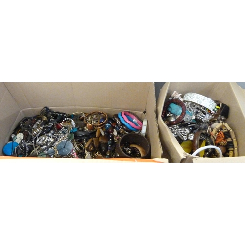 700 - Two boxes of costume jewellery