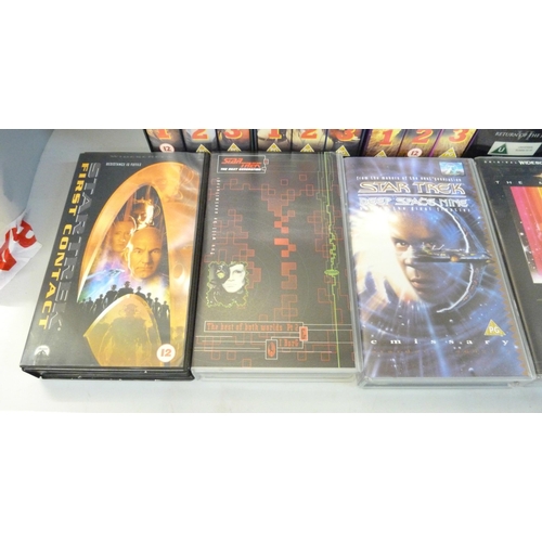 707 - A vintage set of VHS tapes including A-Team, Star Wars, Back To The Future, Star Trek, The Incredibl... 