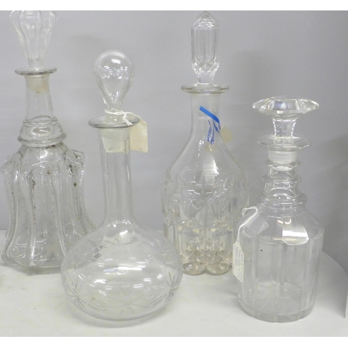 711 - Five 19th Century glass decanters and one other circa. 1900 **PLEASE NOTE THIS LOT IS NOT ELIGIBLE F... 