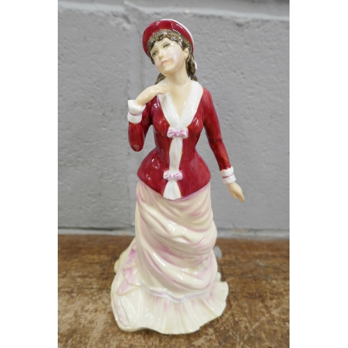 719 - A Coalport figure, three Royal Doulton figures and a Leonardo Collection figure