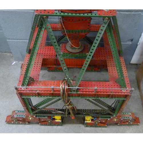 735A - Meccano, large model dockside crane, with a box of spares and a box of Meccano publications