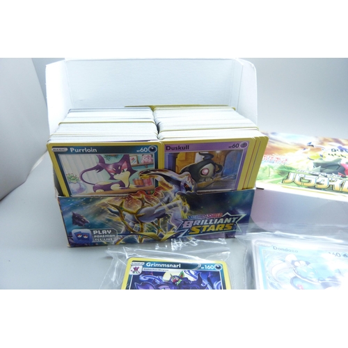 738 - 500+ Pokemon cards including Black Star rares and holographic cards in protective sleeves, cards com... 