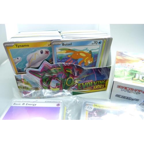 740 - 500+ Pokemon cards including Black Star rares and holographic cards in protective sleeves, cards com... 