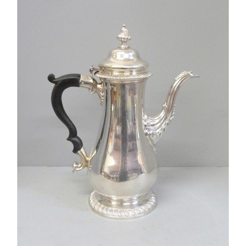 748 - A George III John Swift silver coffee pot, London 1763, 1055g, 29cm