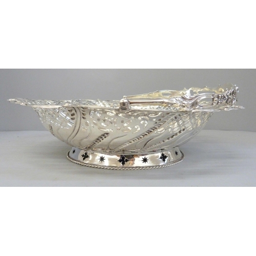 751 - A George III pierced silver basket, London 1770, John Lambe, 781g, 26.5cm x 33cm