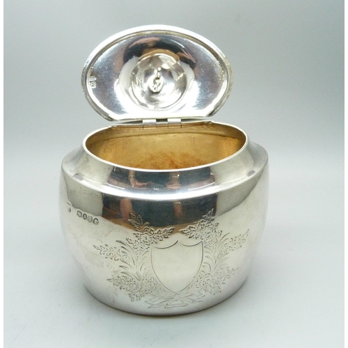 767 - A Victorian silver tea caddy, London 1882, 234g